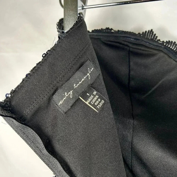 City Triangle Sequin Party Dress Size 1 Small Pearl Rhinestone New Year’s Formal - Picture 9 of 11